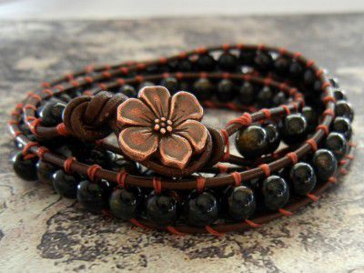 Como hacer pulseras de cuero con abalorios