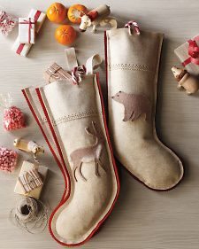 moldes de botas navideñas de fieltro