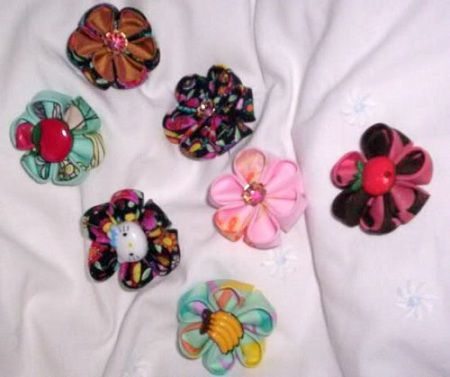 como hacer flores kanzashi paso a paso