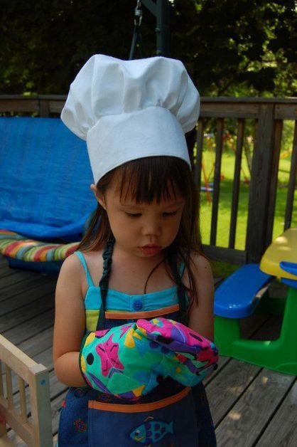 como hacer gorros de chef para niños
