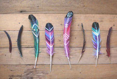 como hacer plumas decoradas