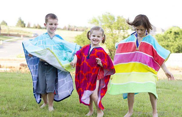 como hacer un poncho para niños