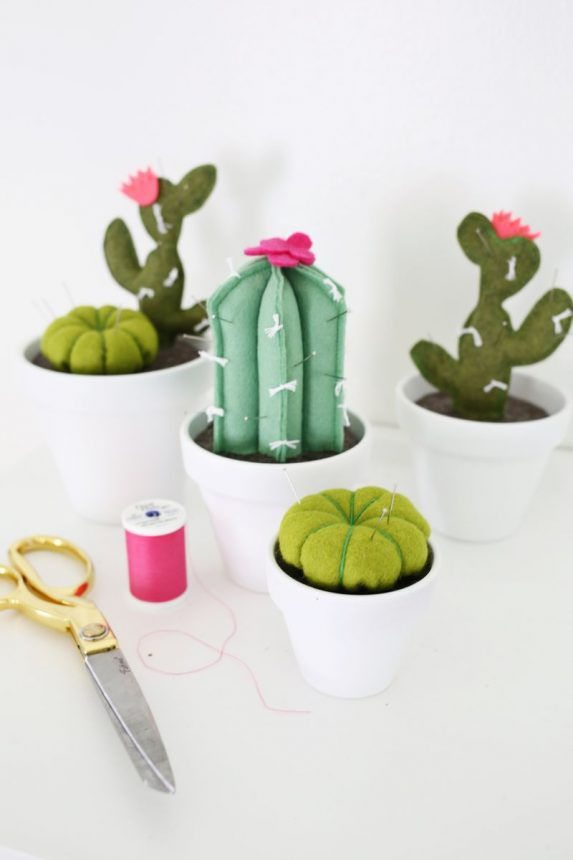 Como hacer un alfiletero en forma de cactus