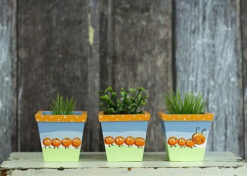 Como decorar con macetas pintadas