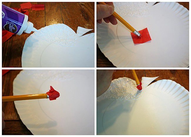 Como hacer una manzana de papel tissue