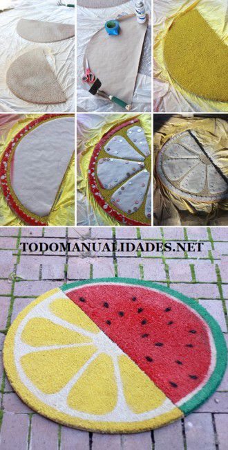 Como hacer alfombras en forma de frutas2