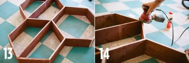 Como hacer estantes en forma de colmena