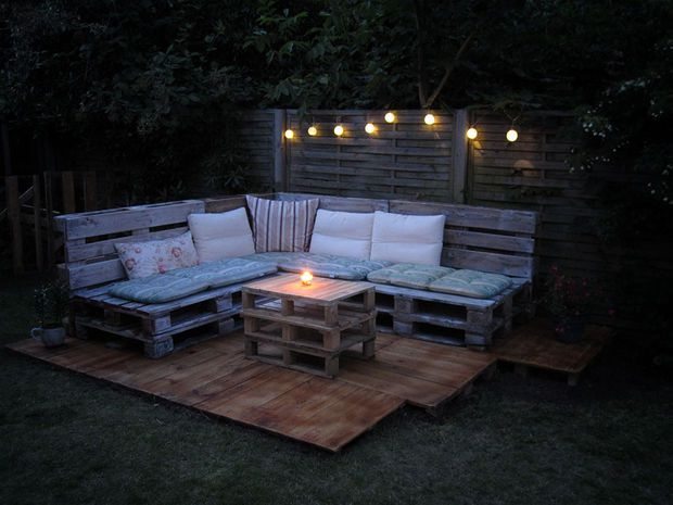 Como hacer un living de exterior con pallets