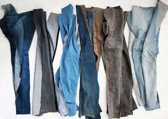 Alfombra con jeans reciclados
