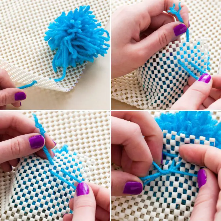 Como hacer una alfombra con pompones