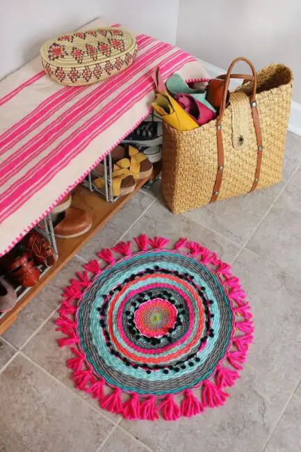 Como hacer una alfombra tejida circular