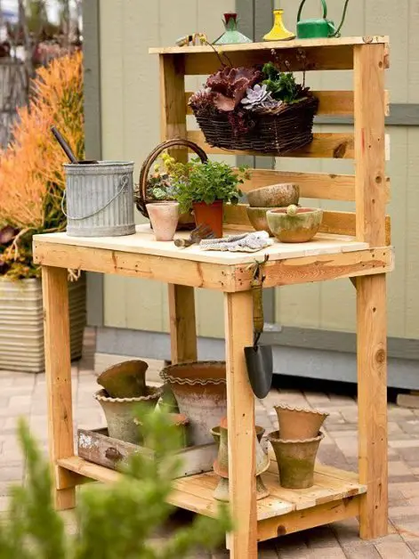 Mueble de jardin con palets reciclados