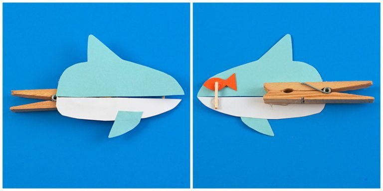 Como hacer un tiburón con broches