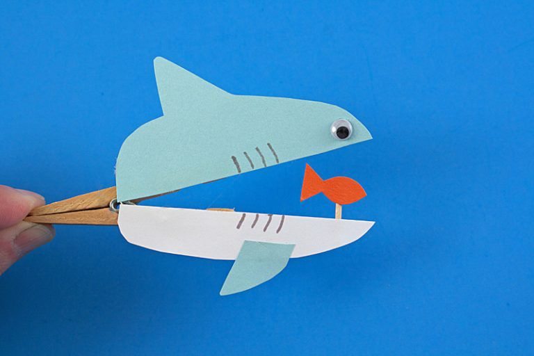 Como hacer un tiburón con broches